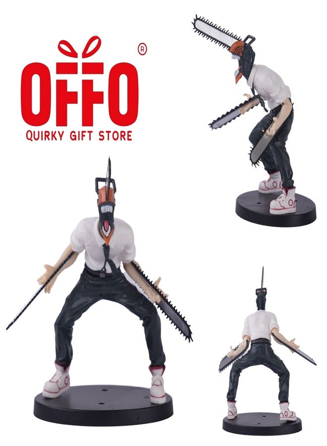 Offo مجسم شخصية دينجي من سلسلة "رجل المنشار" من أوفو، مصنوع من كلوريد البوليفينيل (18 سم)، قطعة ديكور مميزة للوحة القيادة في السيارة، أو الرف، أو طاولة الدراسة، أو مكتب العمل | هدية أنمي فريدة لمحبي "رجل المنشار"، والأولاد، والمراهقين، ومحبي التنكر. - Image 5